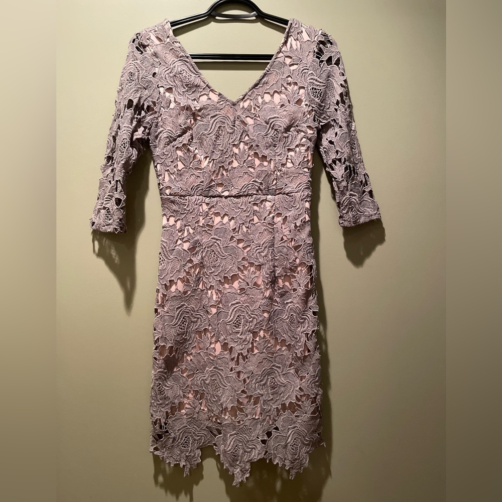 Soieblu Grey Lace Dress Size Small